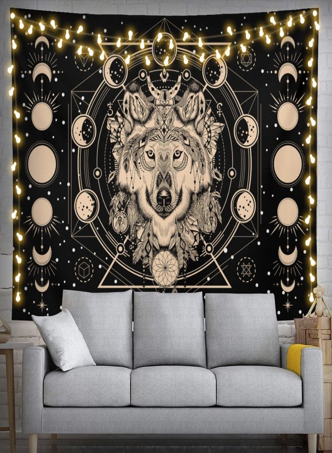 feelacle Wolf Moon Tapestry 60" X 40" Wall Hanging Party Decorations Home Decor For Bedroom Living Room Dorm (150 X 100cm) - Image 1